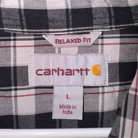 Carhartt Men’s Short Sleeve Button Down Casual Plaid Shirt Relaxed Fit Large‎ - Picture 3 of 5